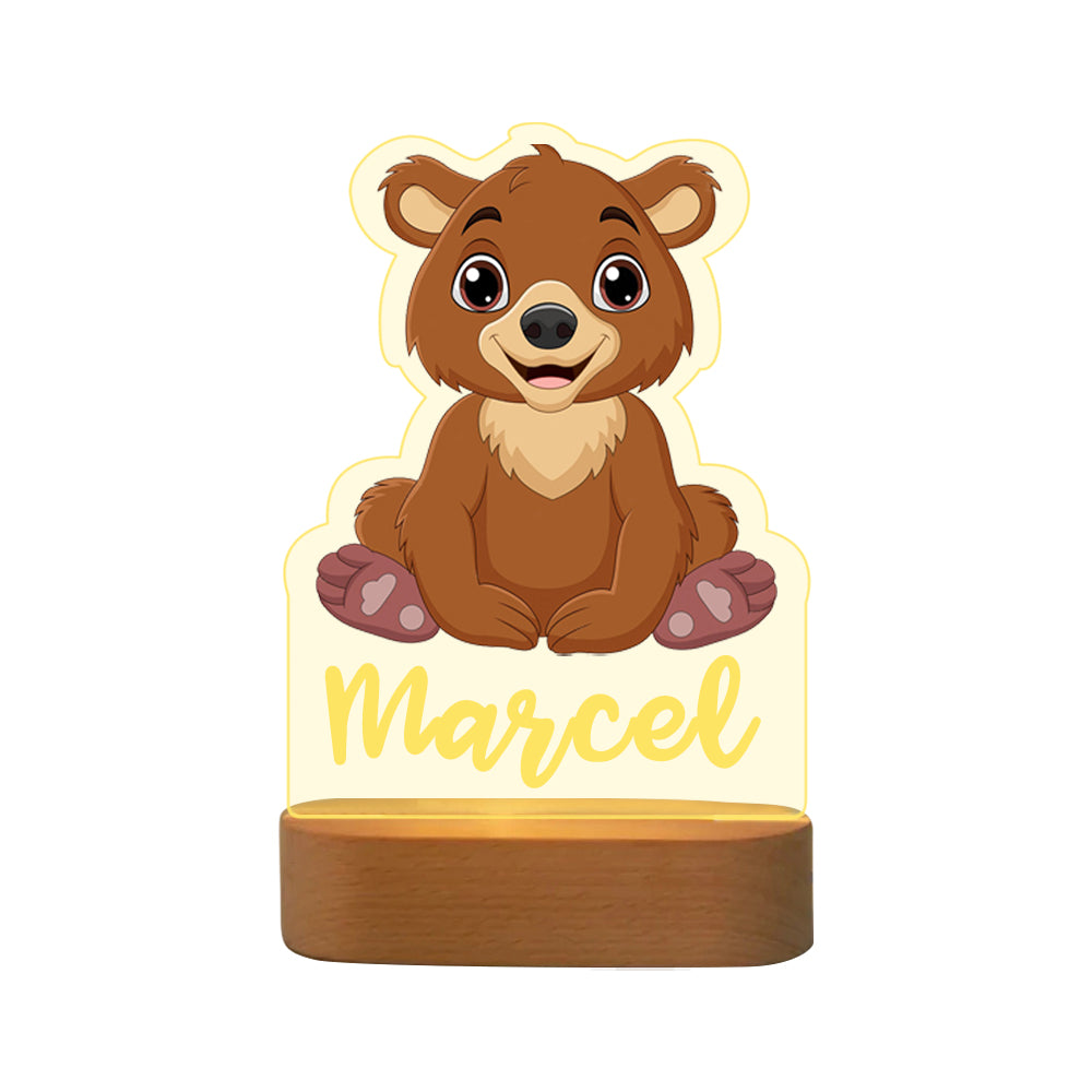 Personalised Baby Bear Name Night Light