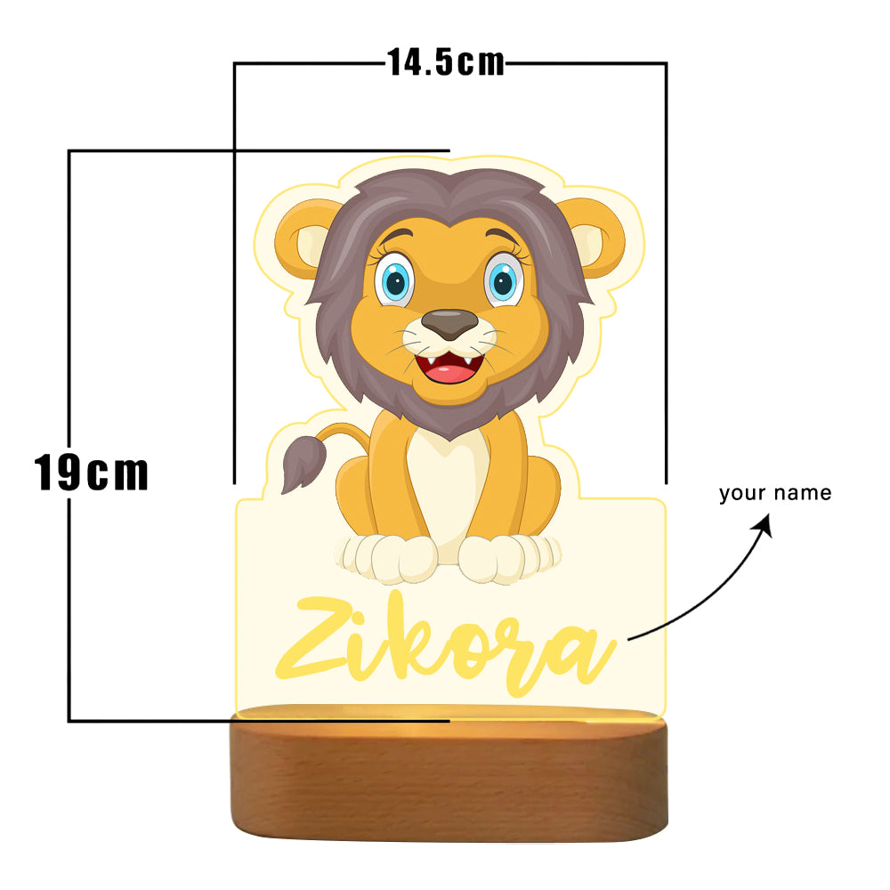 Personalised Baby Lion Name Night Light