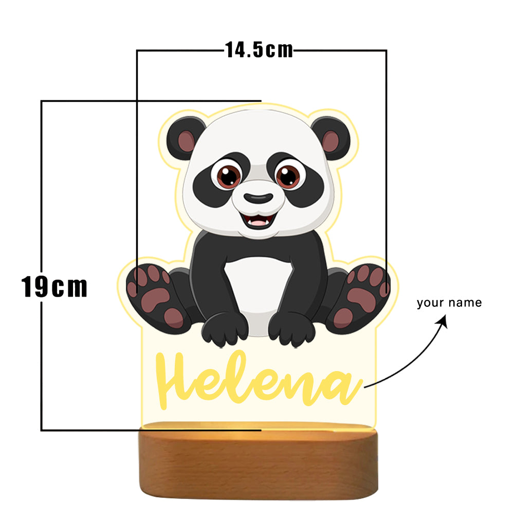 Personalised Baby Panda Name Night Light