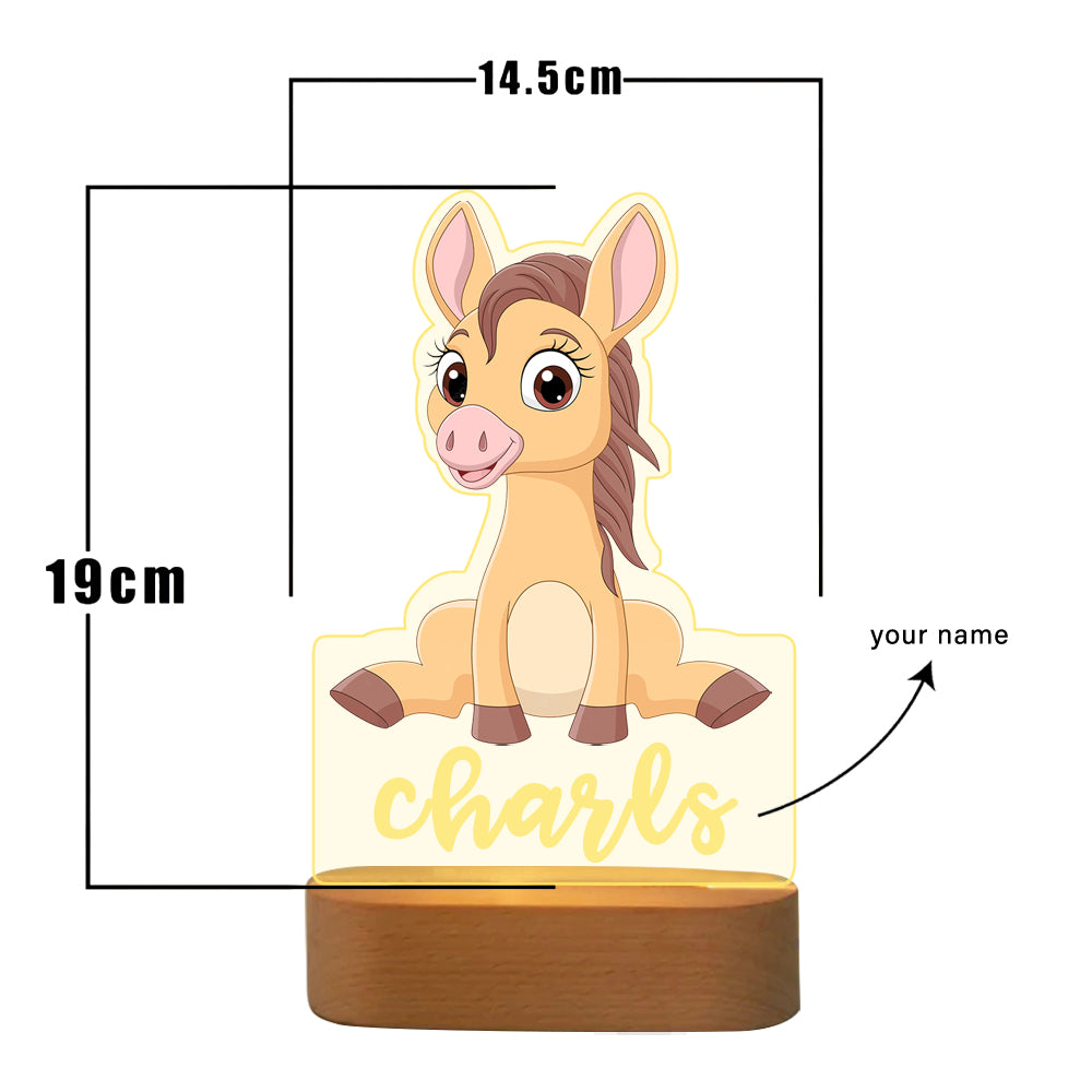 Personalised Baby Horse Name Night Light