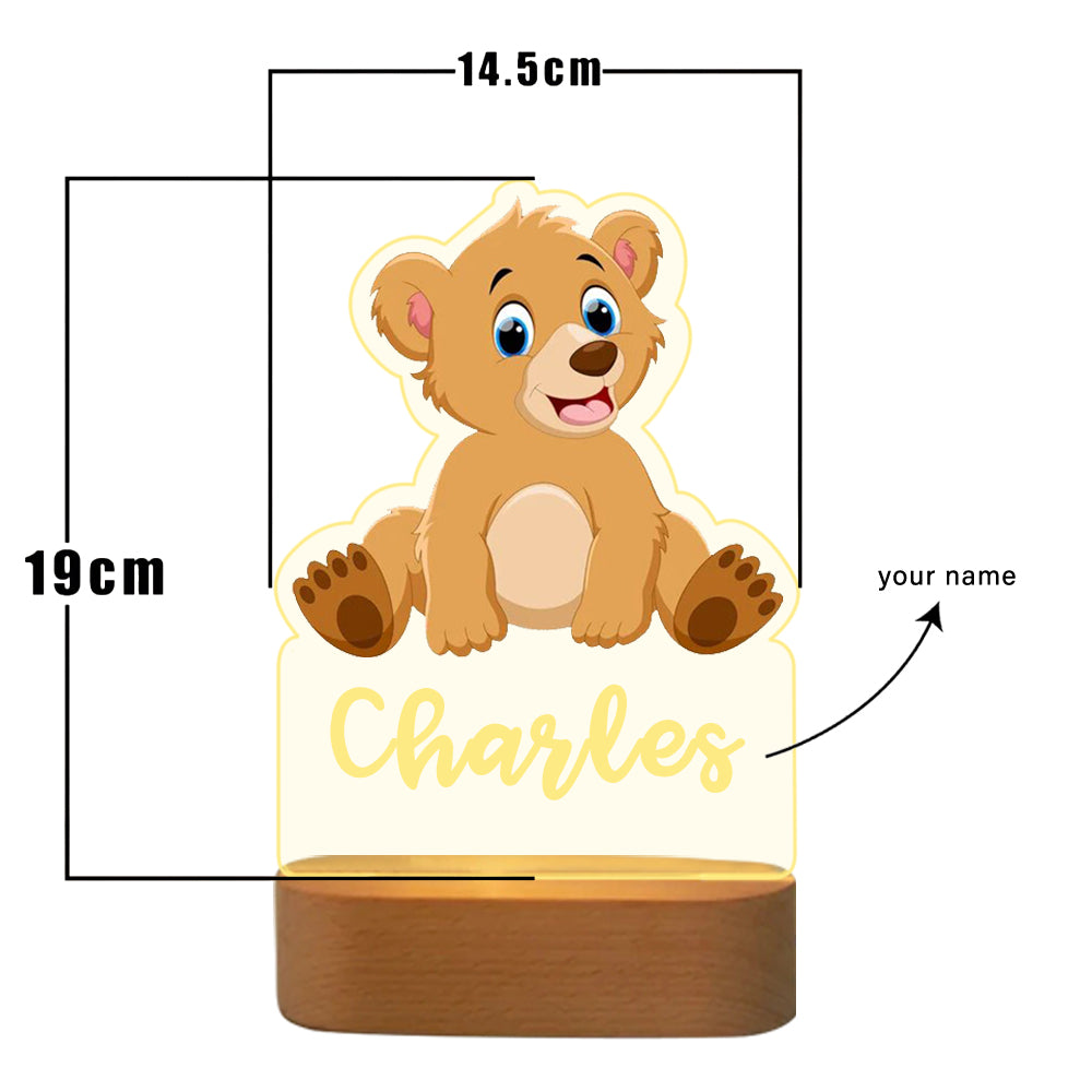 Personalised Teddy Bear Name Night Light