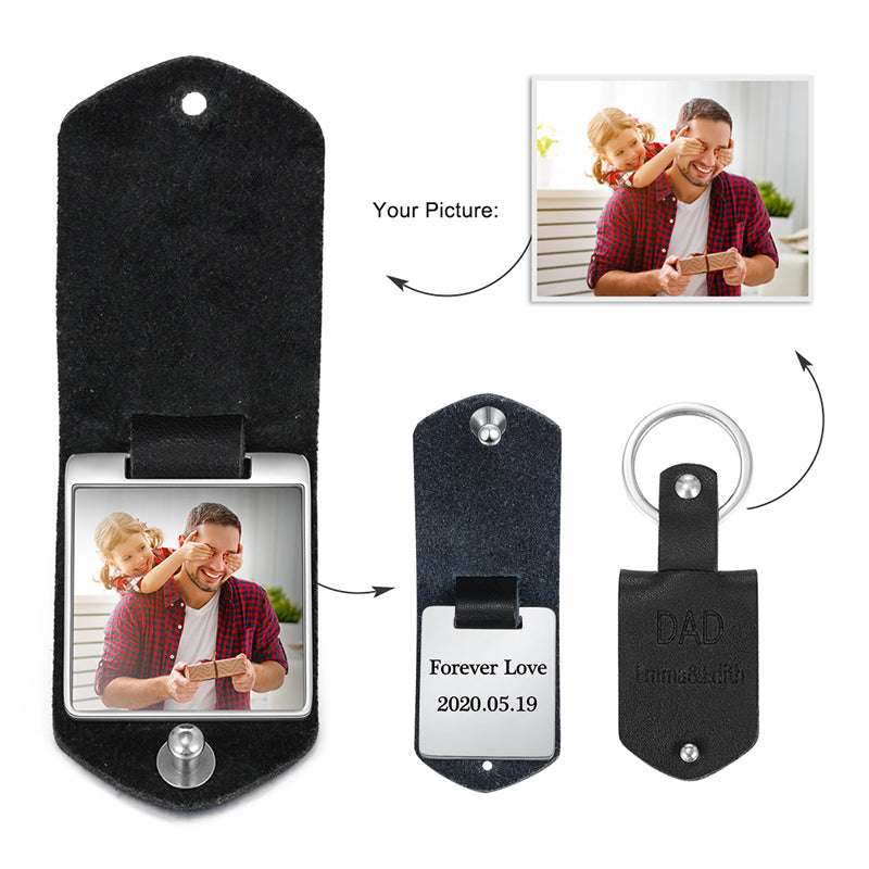 Personalised Leather Photo Keyring