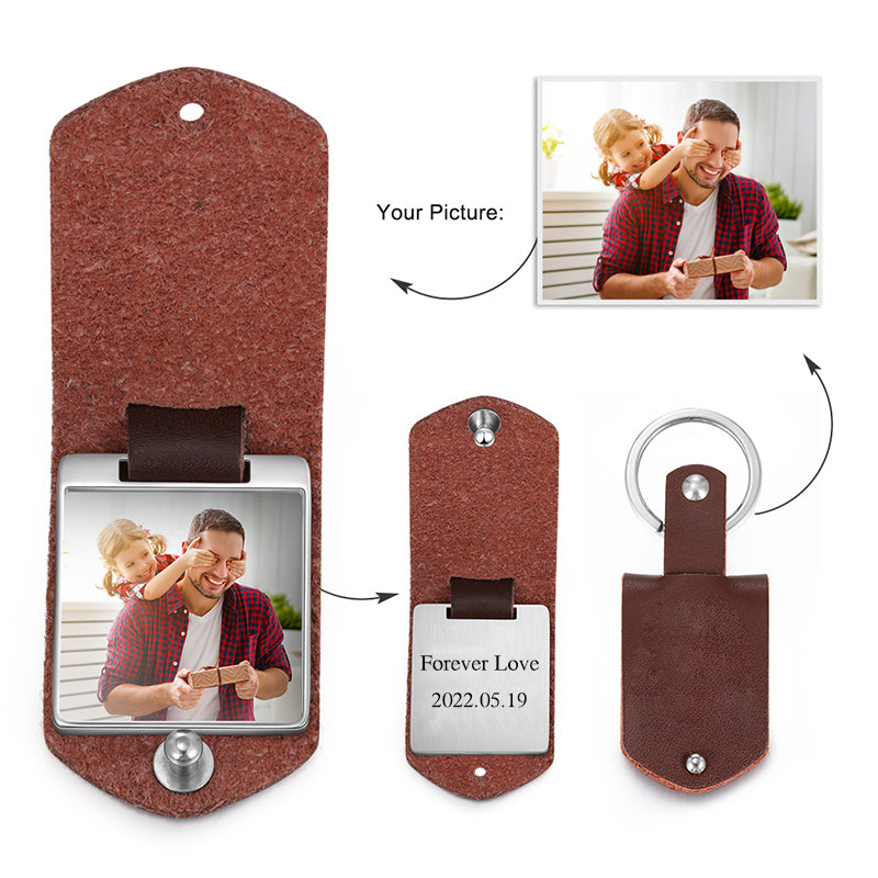 Personalised Leather Photo Keyring