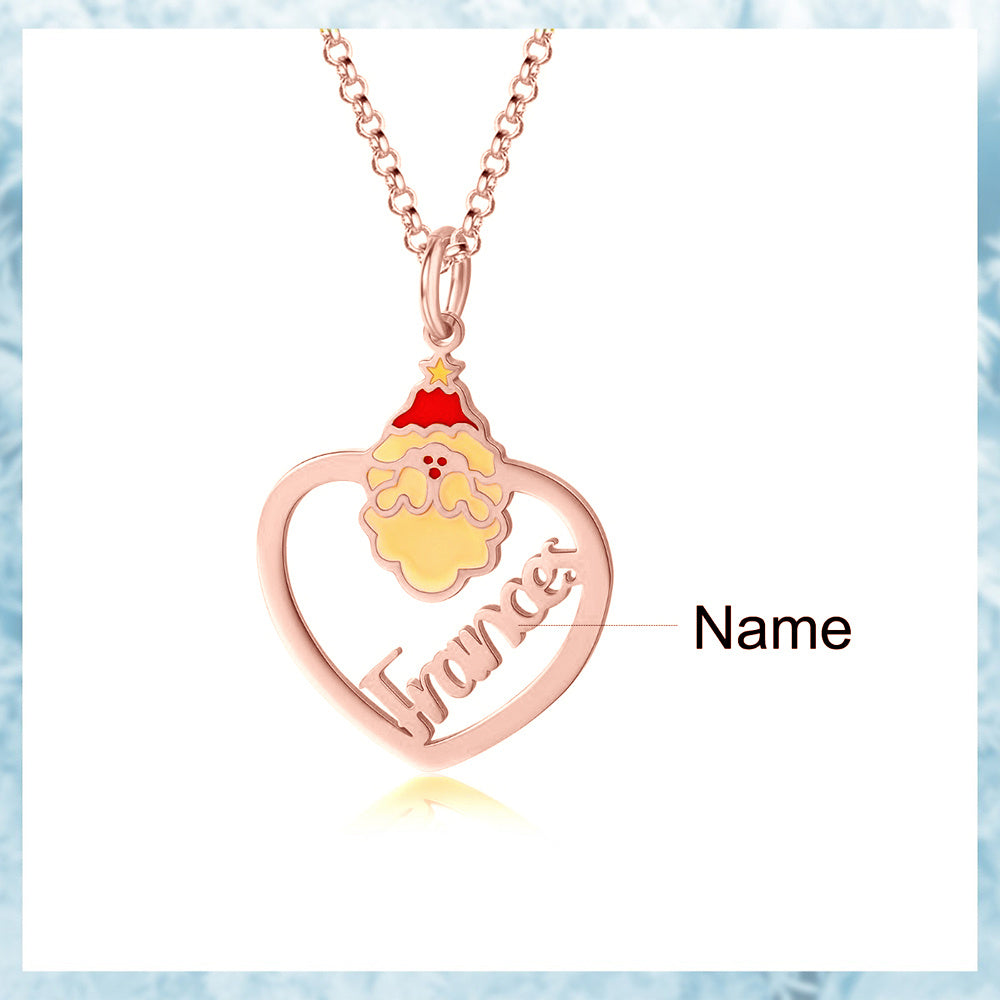Personalised Christmas Santa Claus Name Necklace