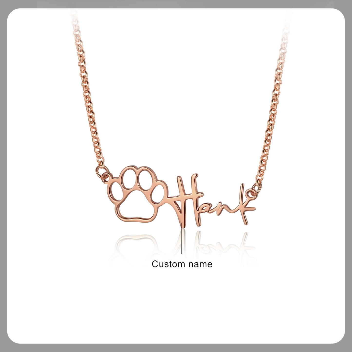 Personalised Paw Name Necklace
