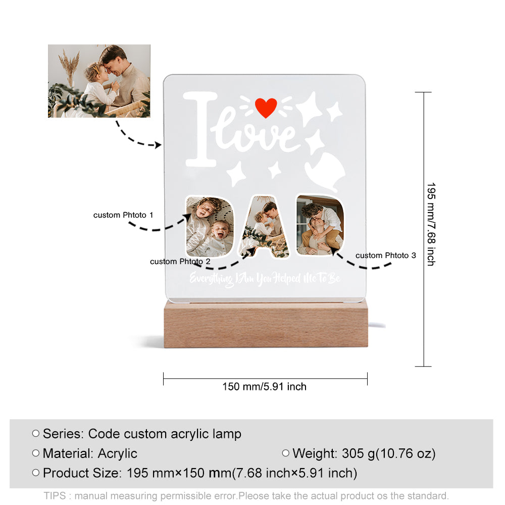 Personalised I Love Dad Night Light