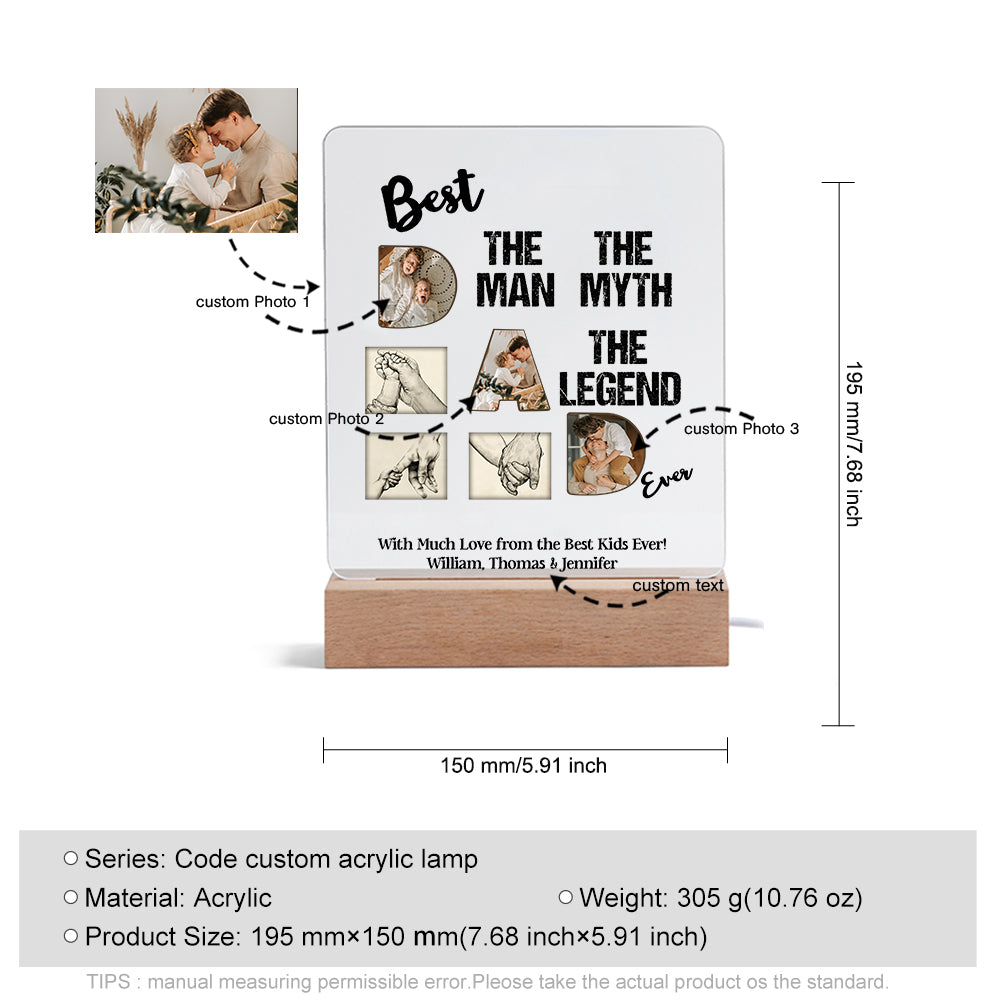 Personalised Best Dad Ever Light