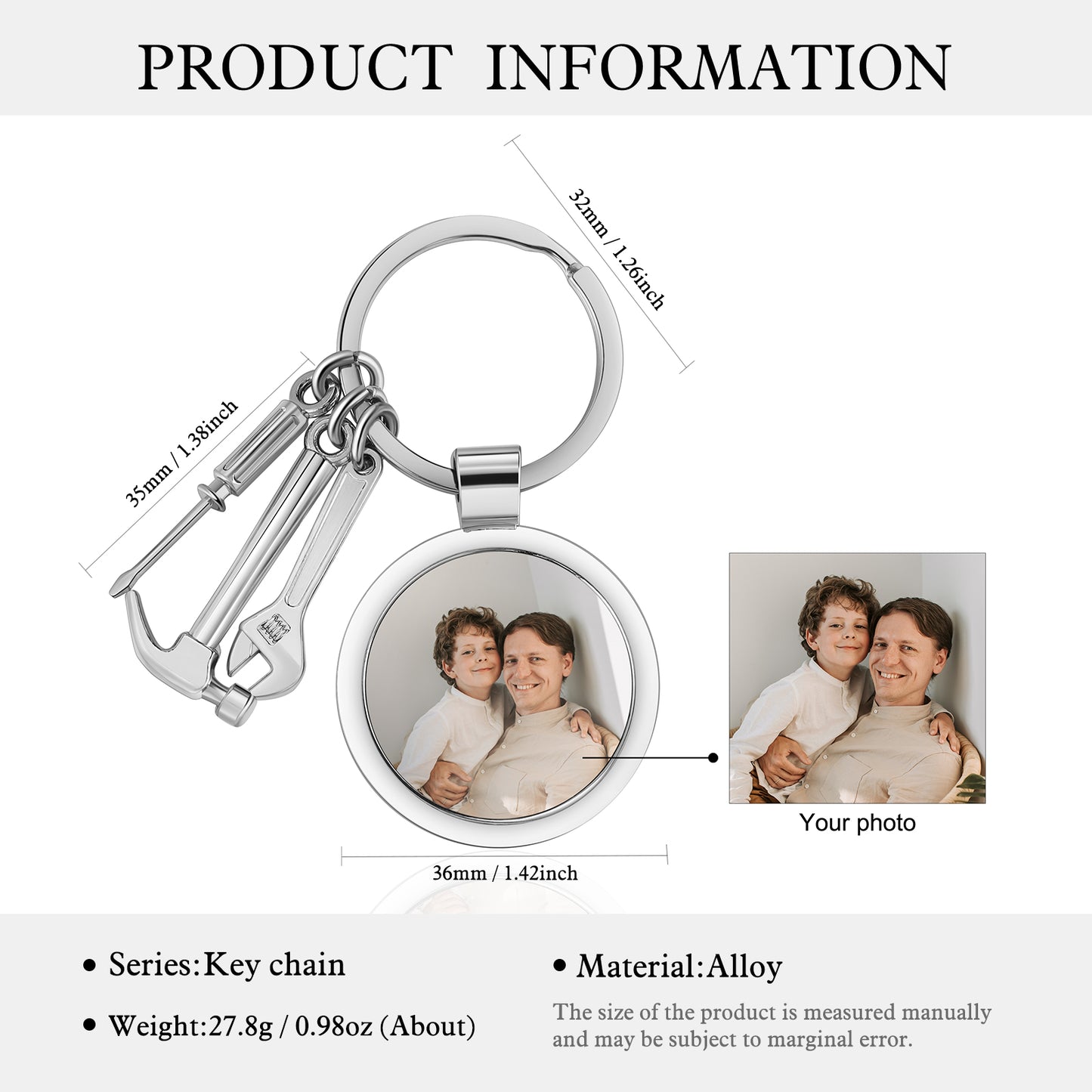 Personalised Photo Tools Keyring