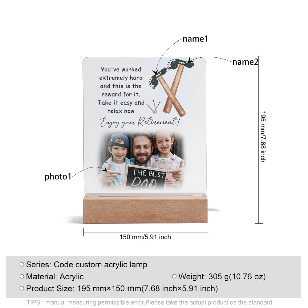 Personalised Retirement Photo Light