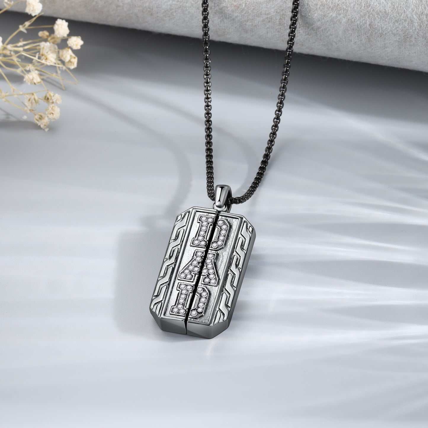 Dad Photo Locket Necklace with Birthstone
