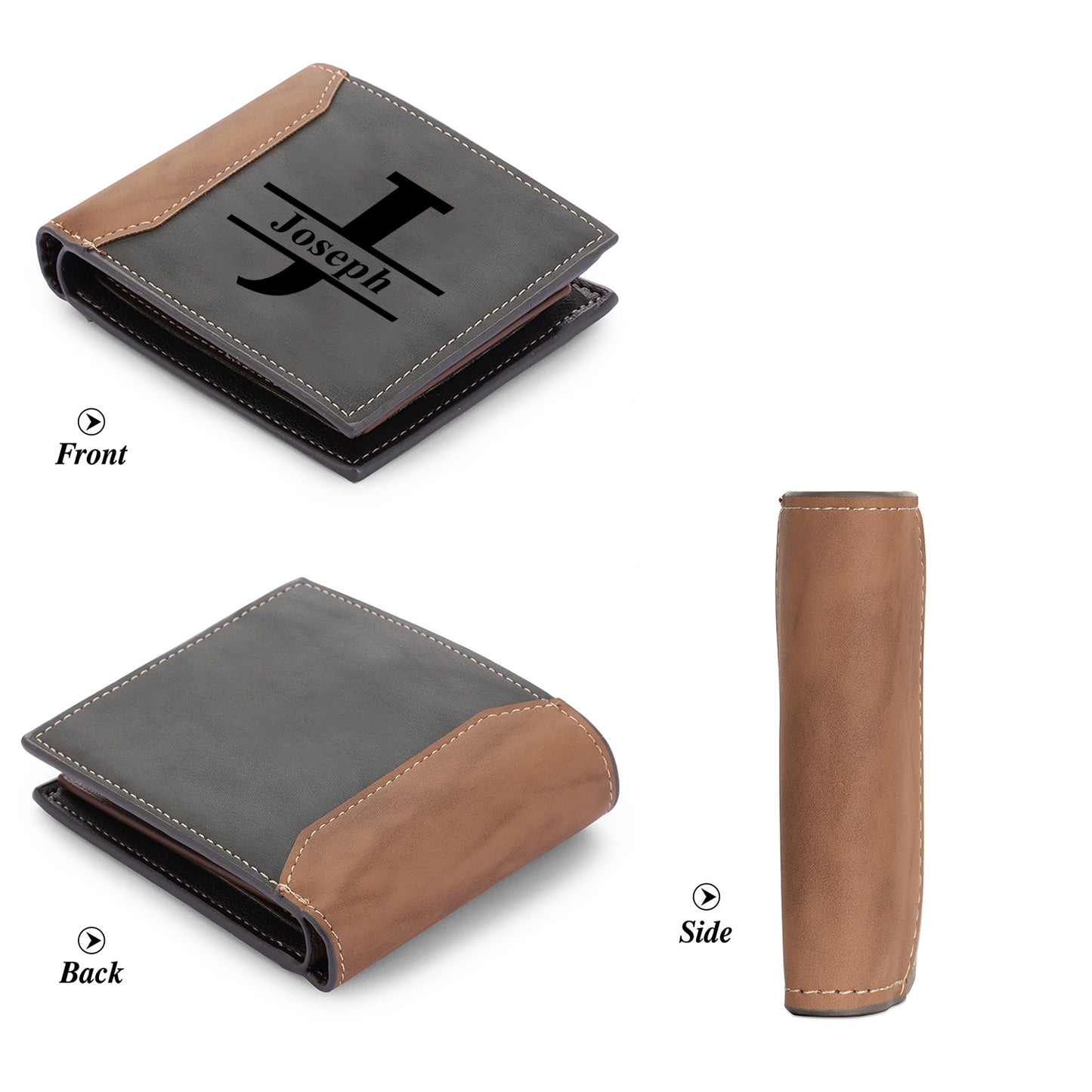 Personalised Initial & Name Wallet | Custom Engraved Men's Wallet