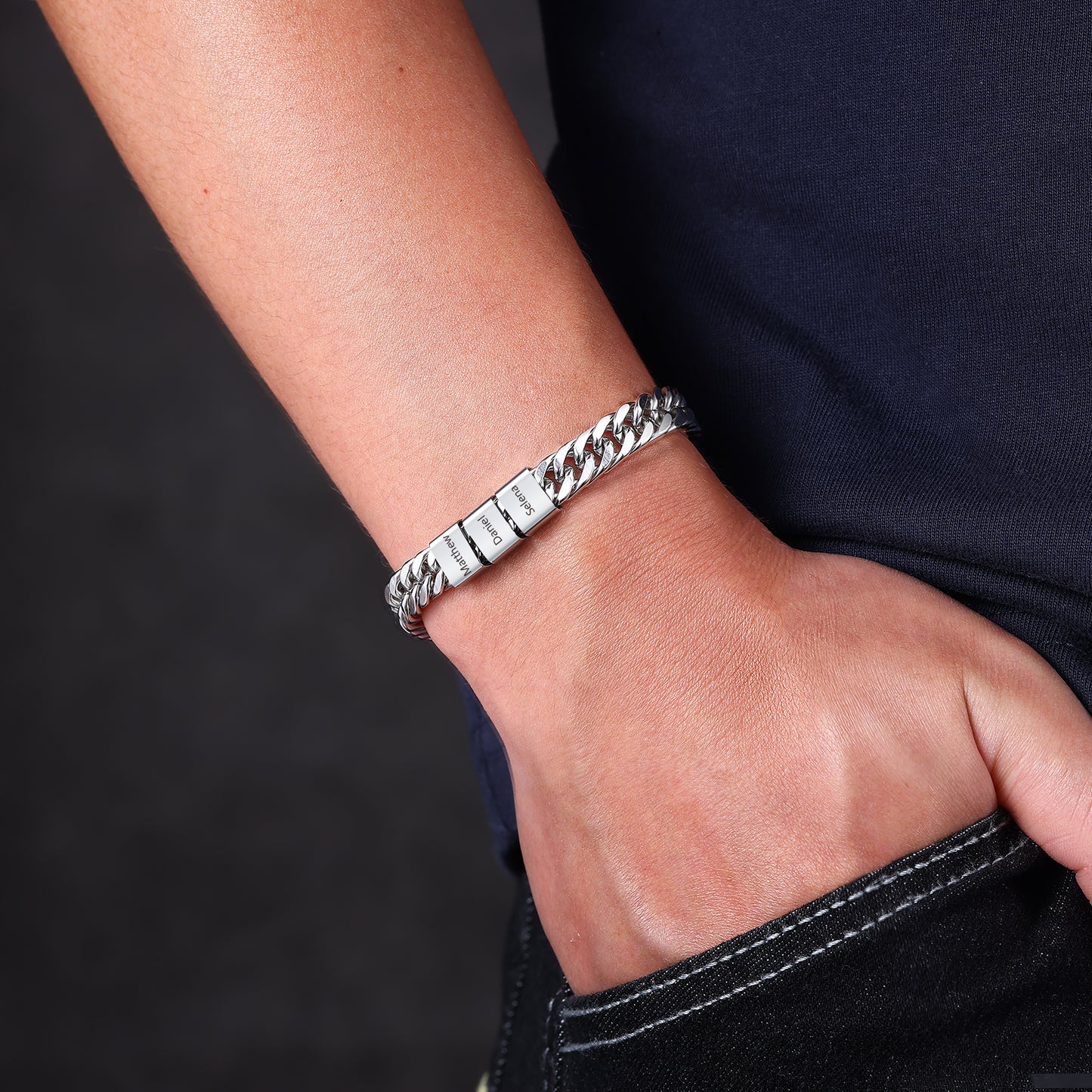 Men's Stainless Steel Names Bracelet