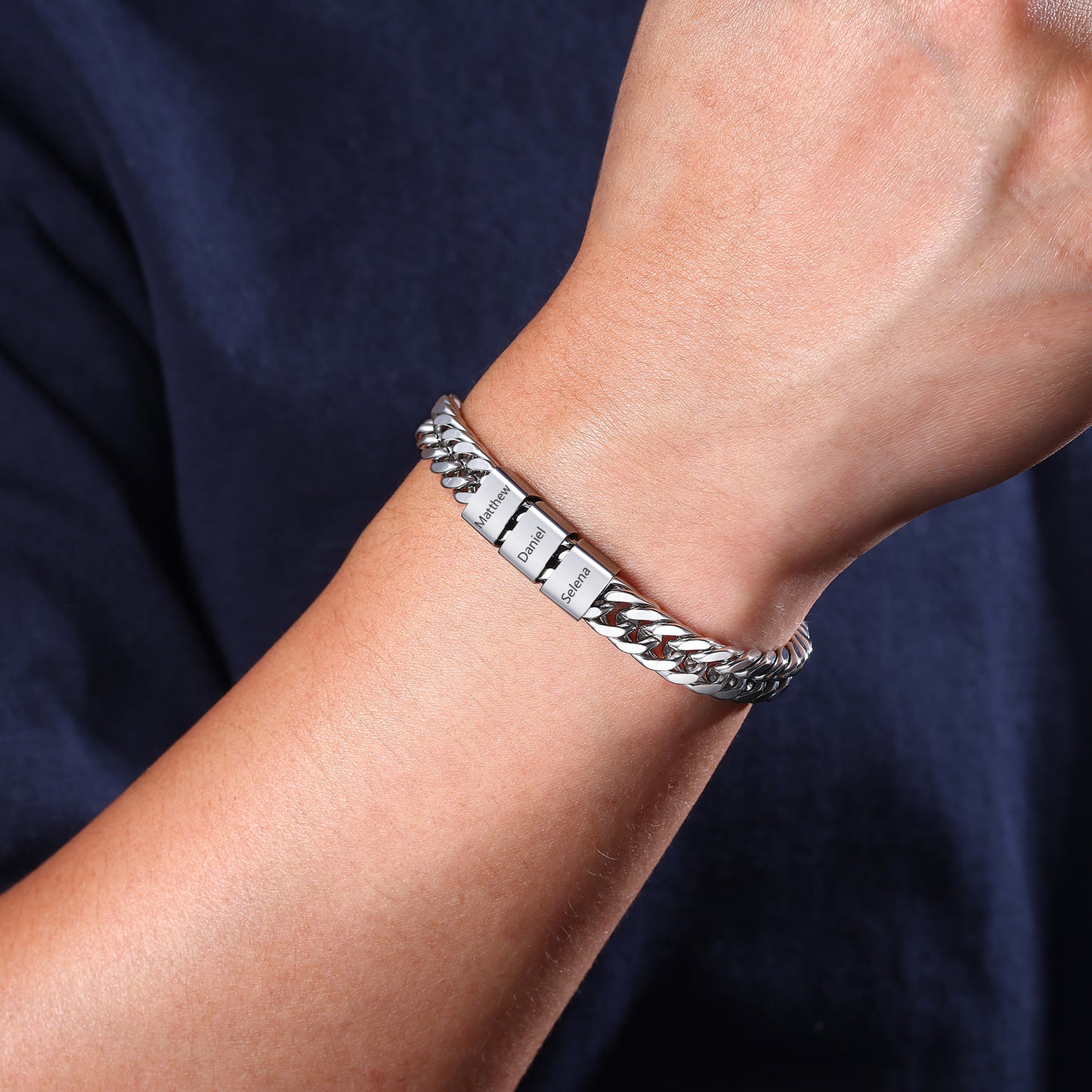 Men's Stainless Steel Names Bracelet