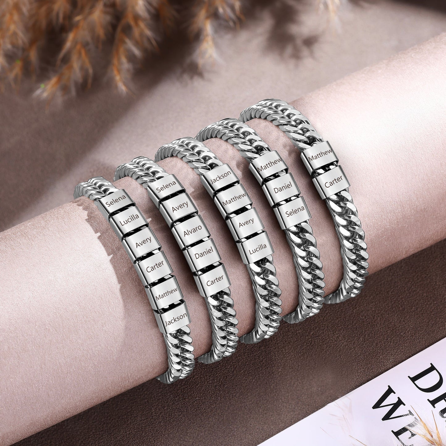 Men's Stainless Steel Names Bracelet