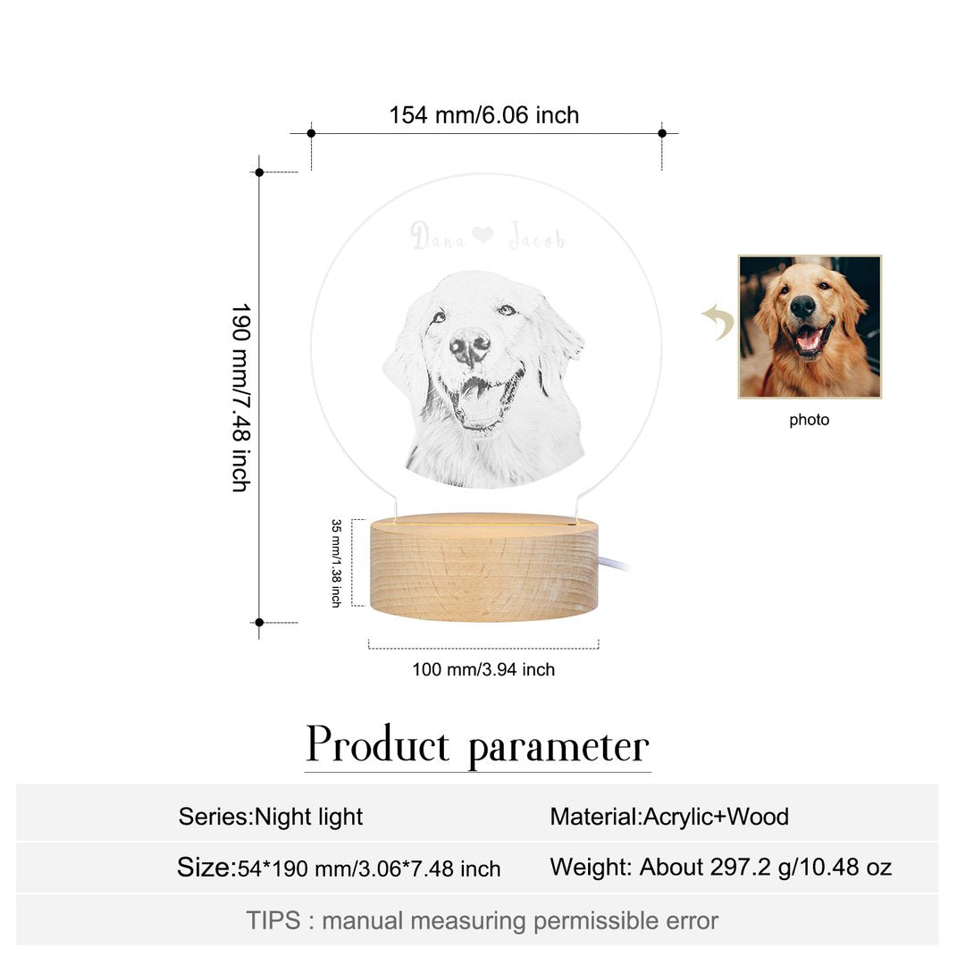 Personalised Family or Pet Photo Night Light