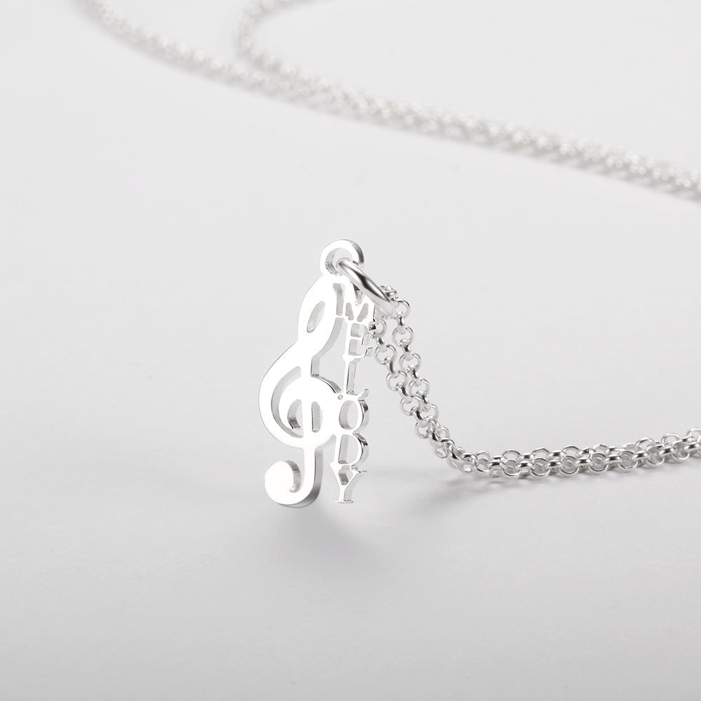 Music Note Personalised Name Necklace