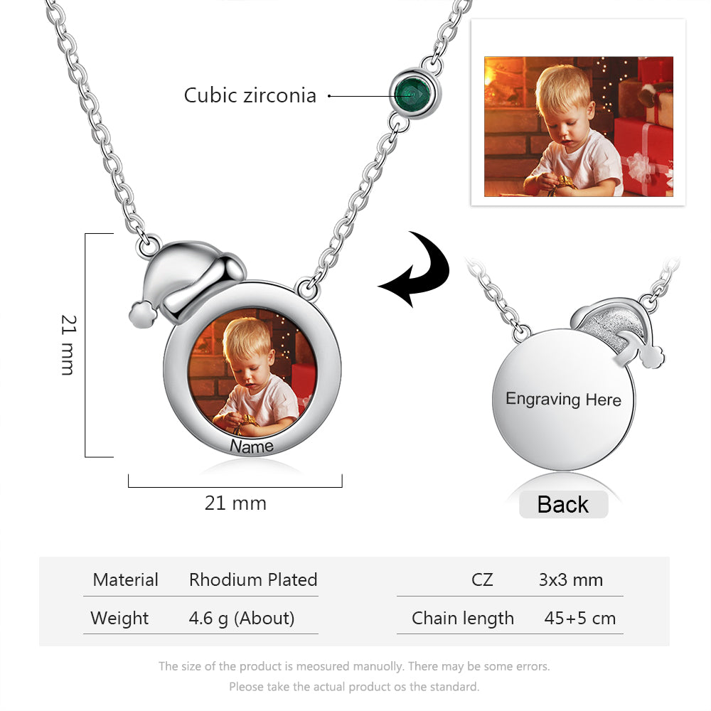 Personalised Santa Hat Photo Necklace