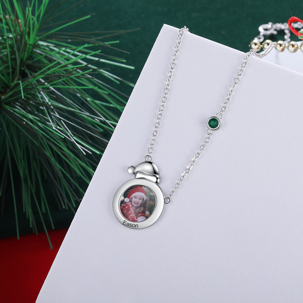 Personalised Santa Hat Photo Necklace