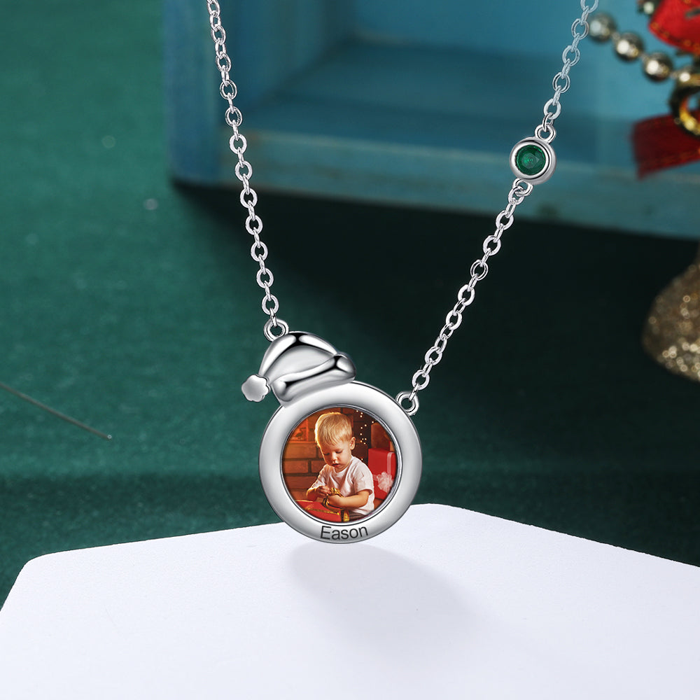 Personalised Santa Hat Photo Necklace