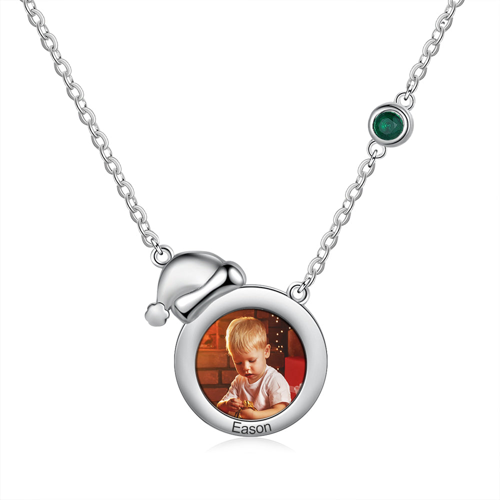 Personalised Santa Hat Photo Necklace