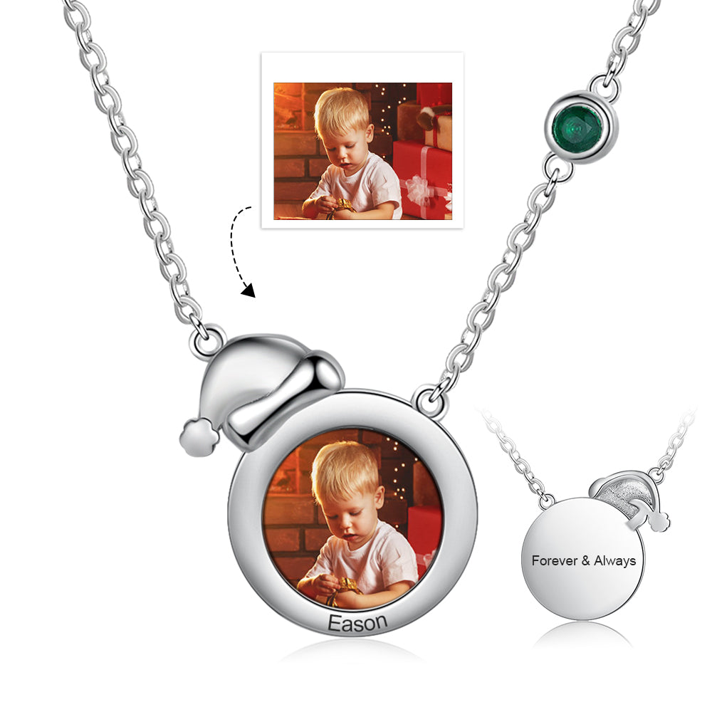 Personalised Santa Hat Photo Necklace