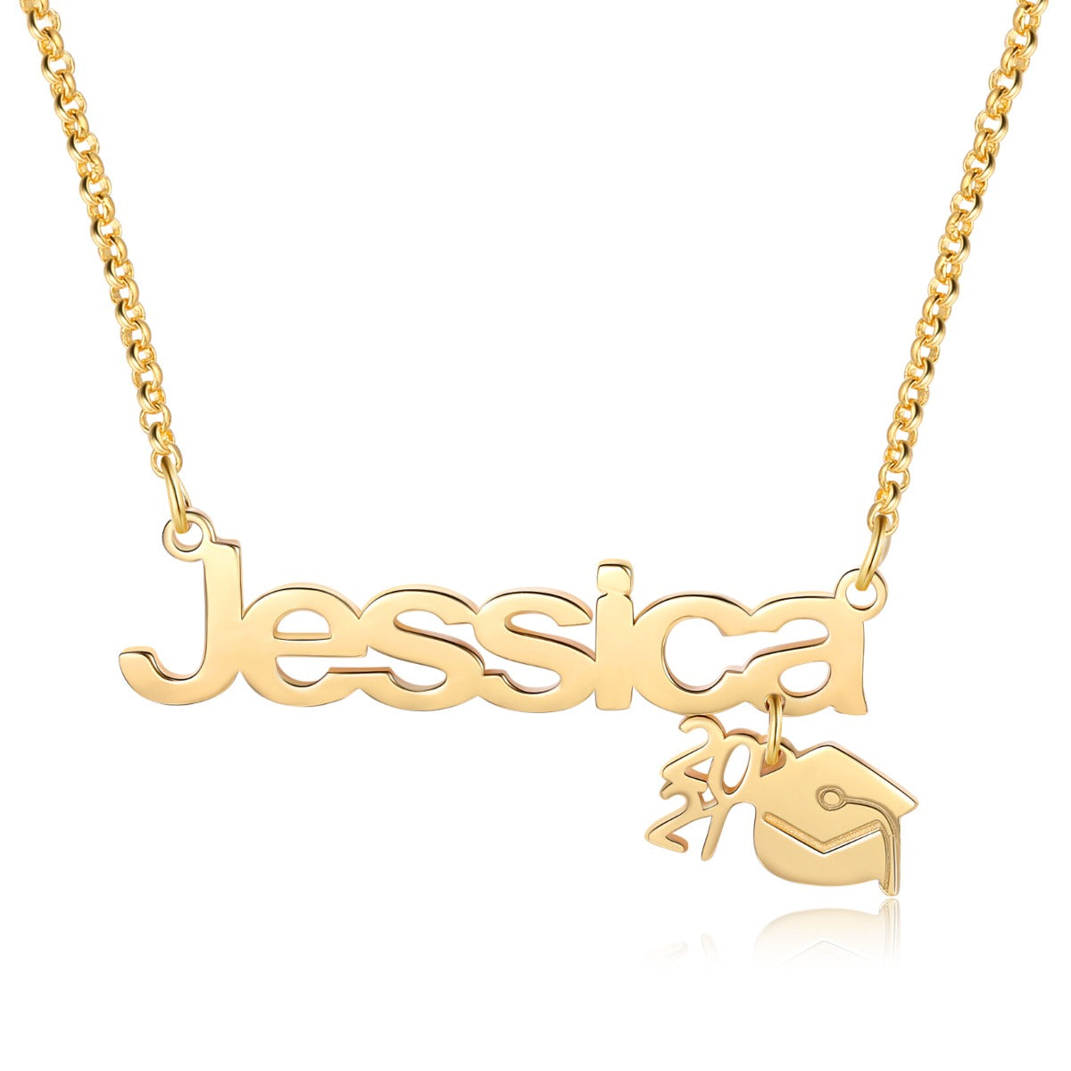 Graduation Personalised Name & Date Necklace