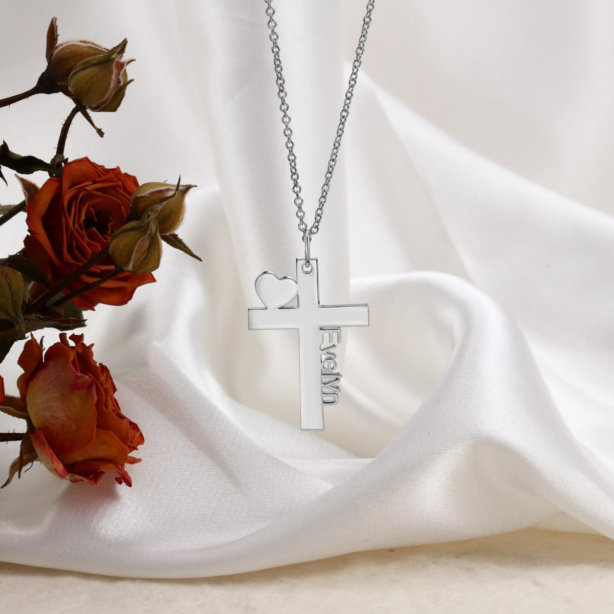 Cross Personalised Name Necklace