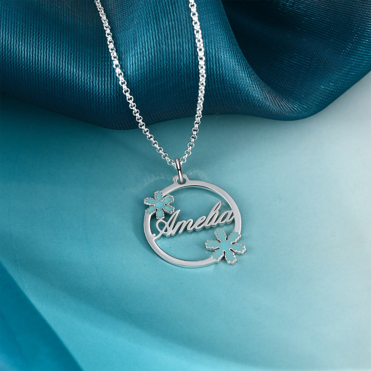 Christmas Snowflake Personalised Name Necklace