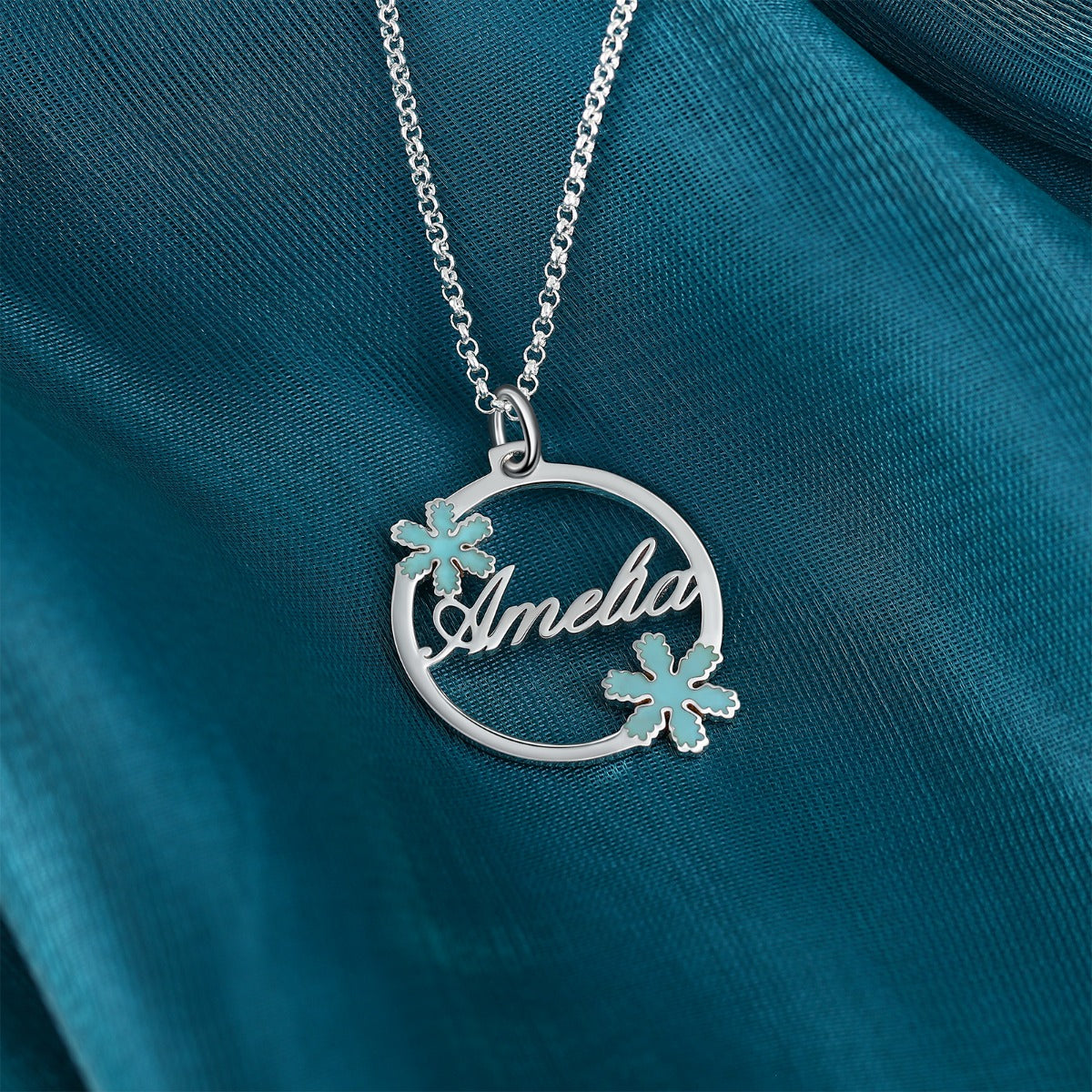 Christmas Snowflake Personalised Name Necklace