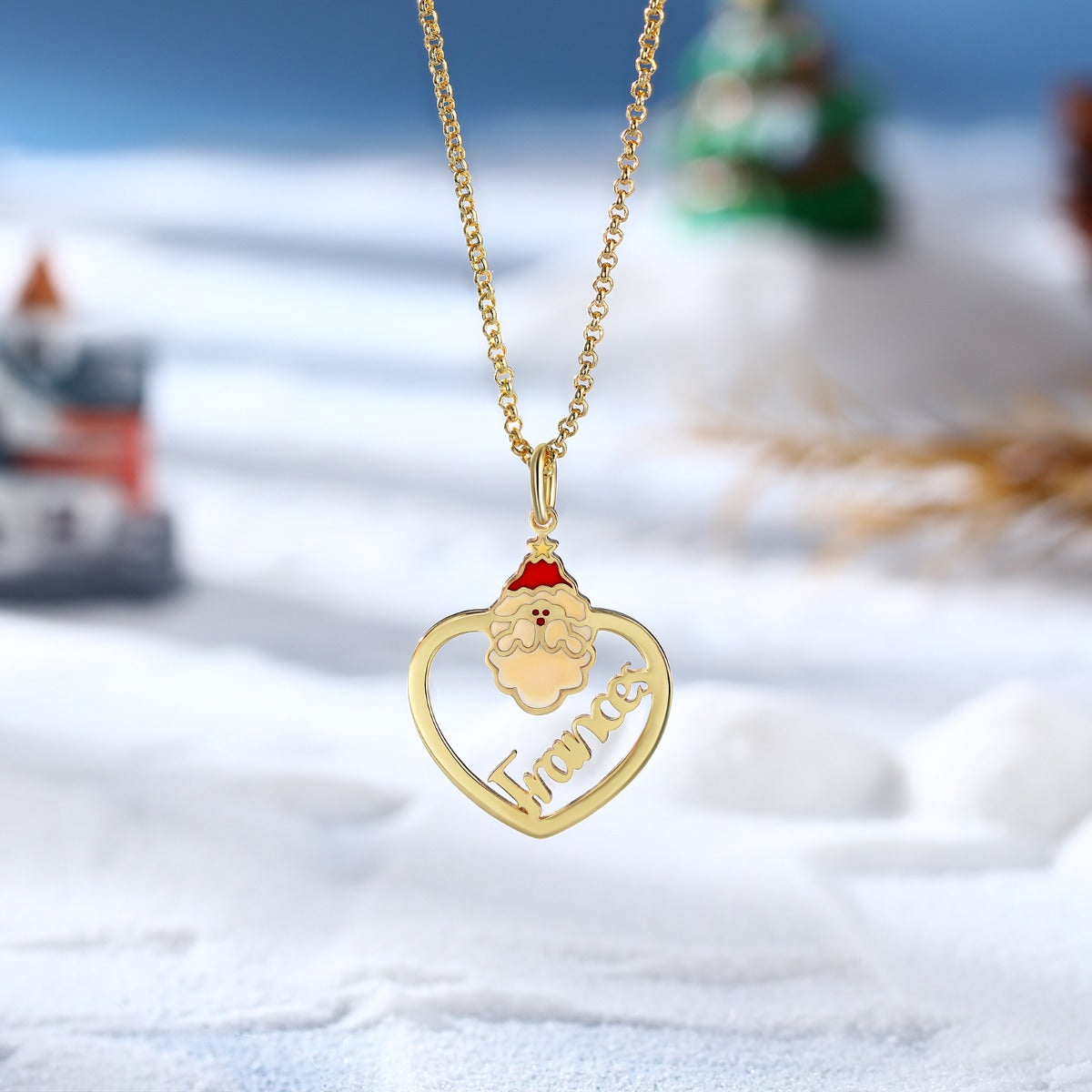 Personalised Christmas Santa Claus Name Necklace