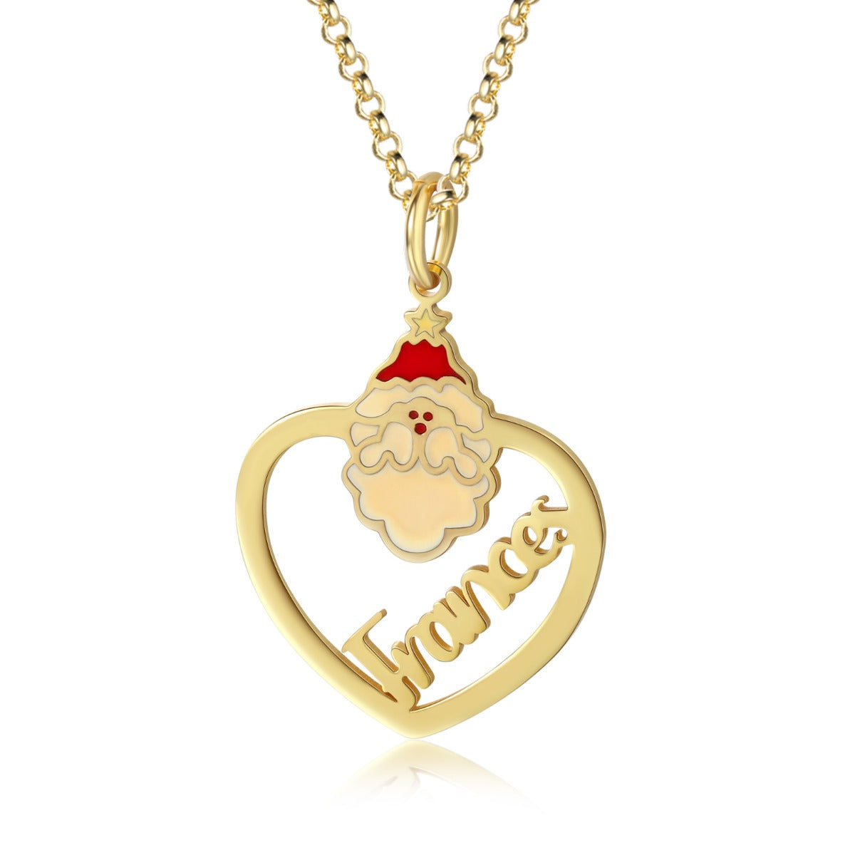 Personalised Christmas Santa Claus Name Necklace