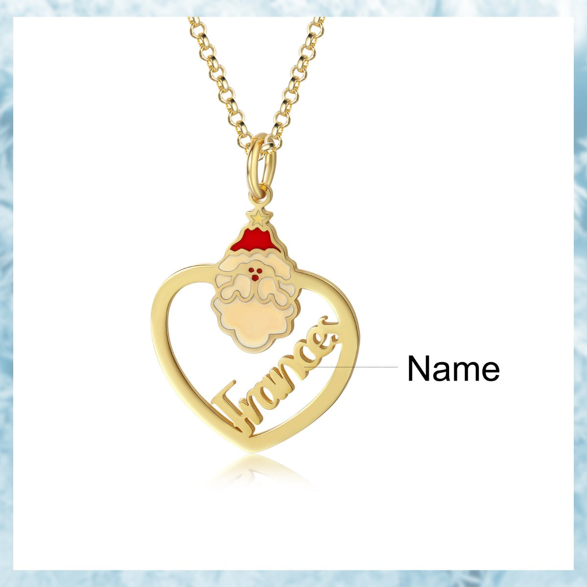 Personalised Christmas Santa Claus Name Necklace