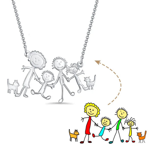 Children Art Drawing Personalised Necklace