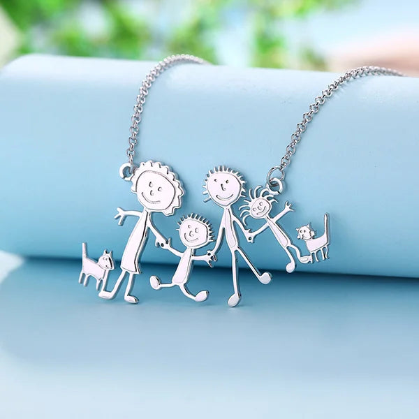 Children Art Drawing Personalised Necklace