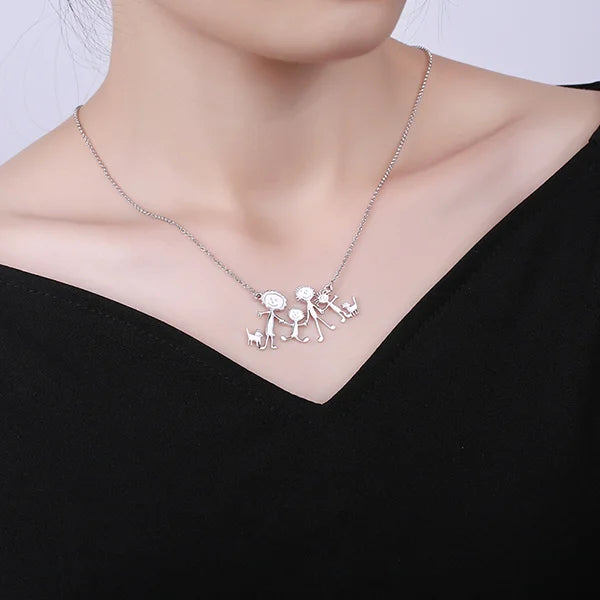 Children Art Drawing Personalised Necklace