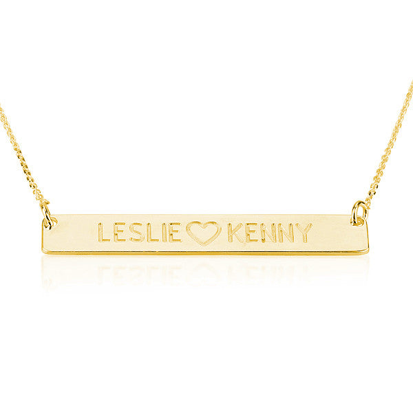 Personalised Bar Two Names Necklace