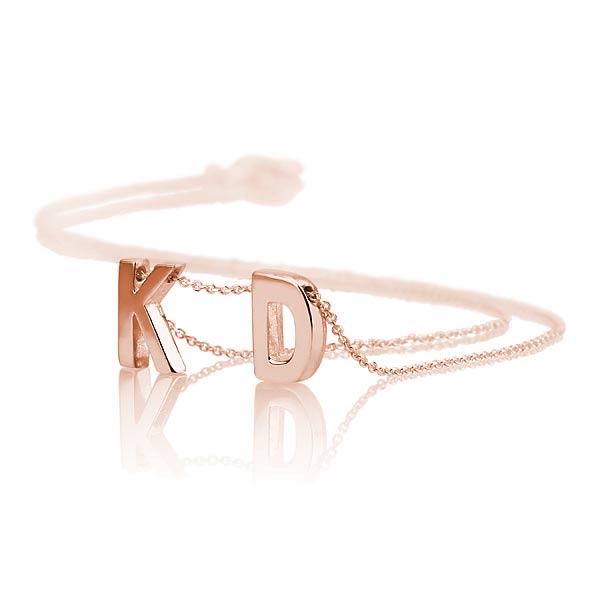 Matt Finish Initials Personalised Necklace