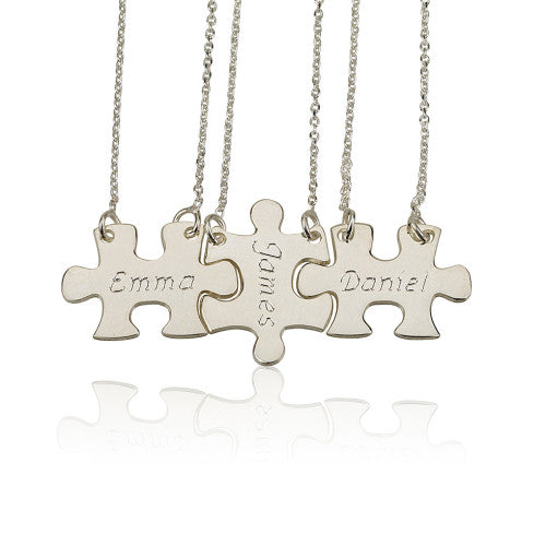 Friendship Puzzle Personalised Necklaces-3 Names