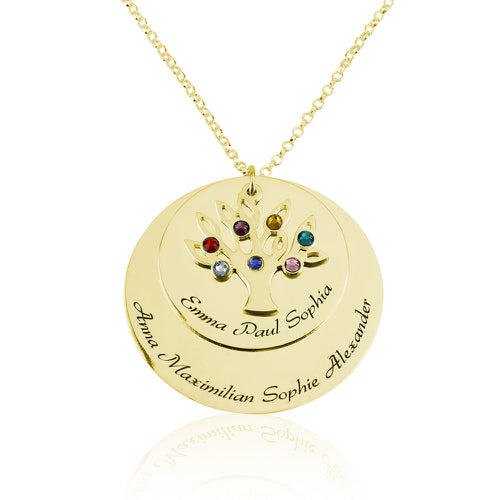 Family Tree Discs Personalised Necklace