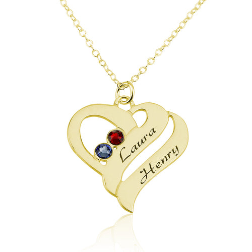 Double Heart Personalised Necklace