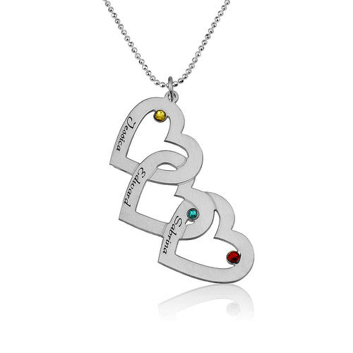 3 Hearts Personalised Necklace