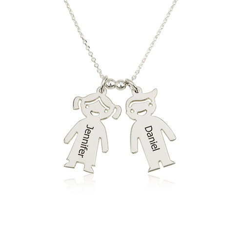 Two Kids Personalised Charm Necklace