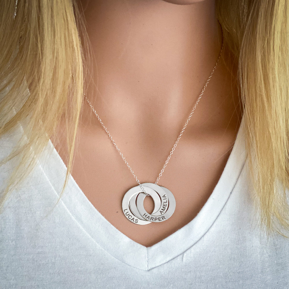 Engraved on sale circle necklace