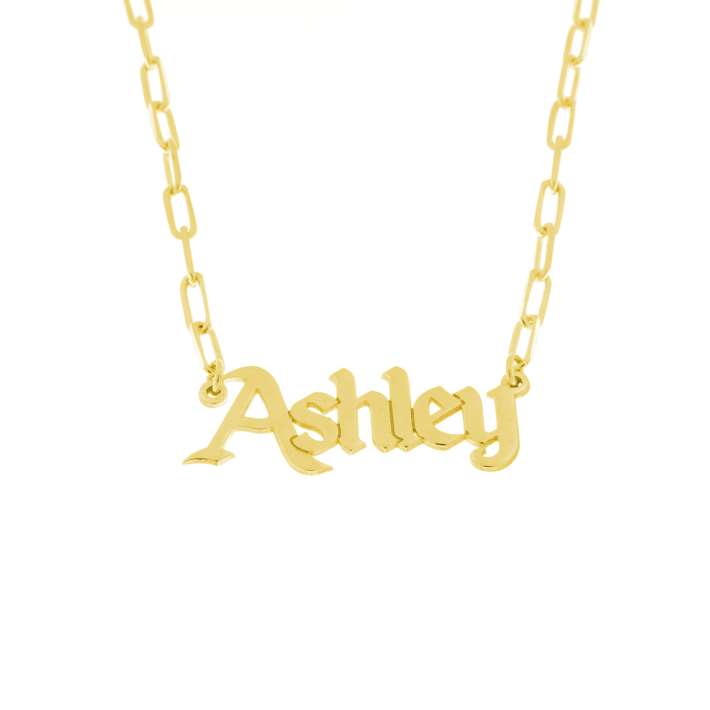 Personalised Name Necklace on Paper Clip Chain