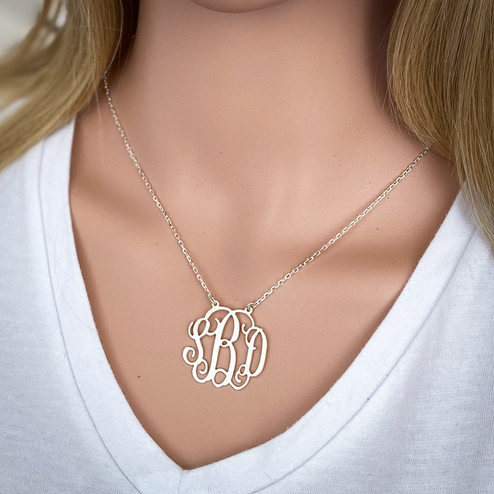 Personalised Monogram Necklace Sides Attached
