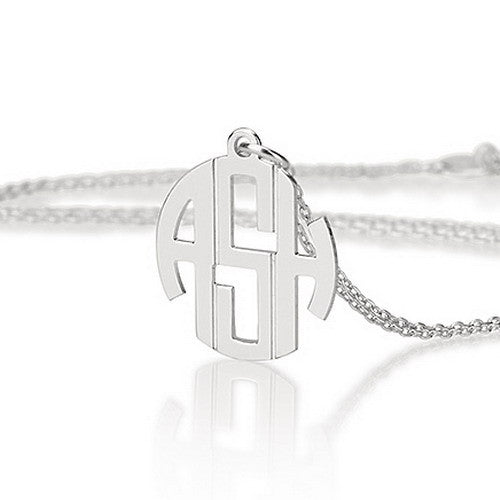 Personalised Mini Block Monogram Initials Necklace