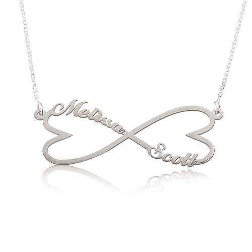 Infinity Hearts Personalised Name Necklace