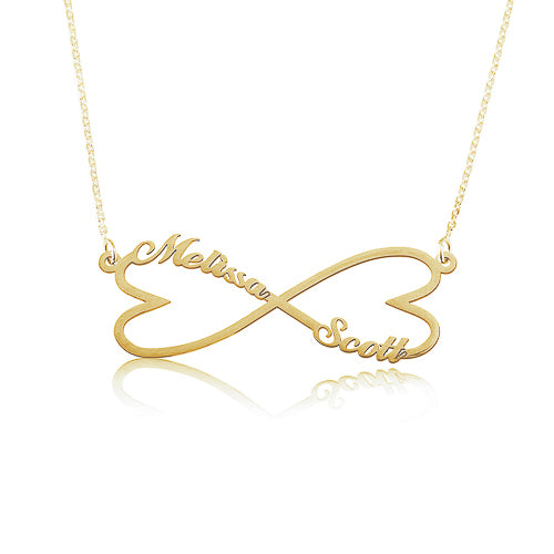 Infinity Hearts Personalised Name Necklace