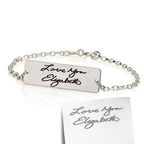 Personalised Signature/ Handwriting Bar Bracelet