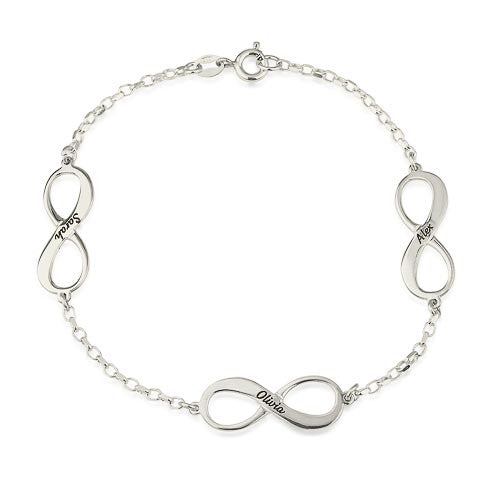Personalised 3 Infinity Bracelet